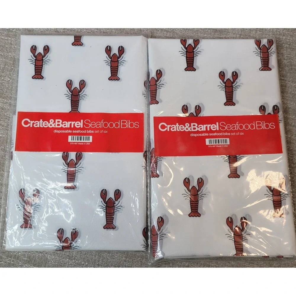 Lobster Fest Crate‎ & Barrel Bibs, Lobster Trivet & Drop Anchor Here Napkins NEW